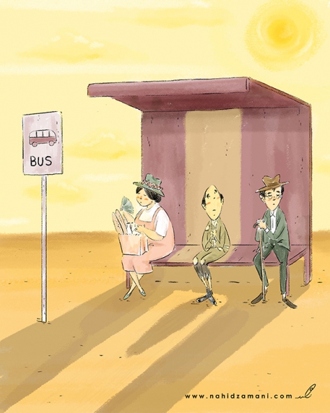 Poverty - Summer - Bus station - Urban facilities - Social justice - Poor - Luck - Destiny