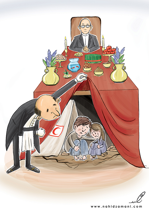 class differences - corruption - lies - dirty politics - people - Nowruz - ignoring people - illustration - illustration -