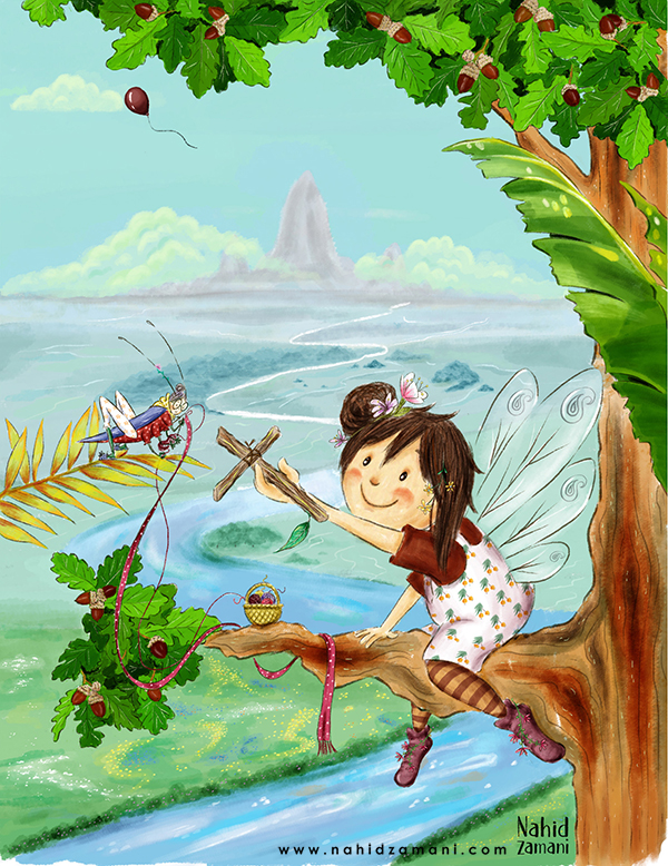 Green Jungle - Science Fiction - Children's Story - Female Illustrators - Women Artists - Forest Illustration - Landscape Illustration - Girl Illustration - Magical Illustration - Imaginary Illustration